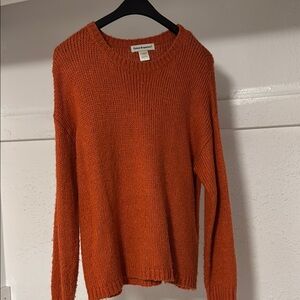 Cotton Emporium Orange Crew Neck Sweater Classic Knit
